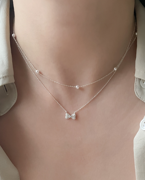 Glitter Ribbon Necklace